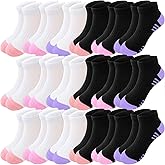 Bemeol Girls Socks 18 Pairs Ankle Socks for Girls Cotton Sports Sock Athletic Running Low Cut Sock for Little Bid Kids