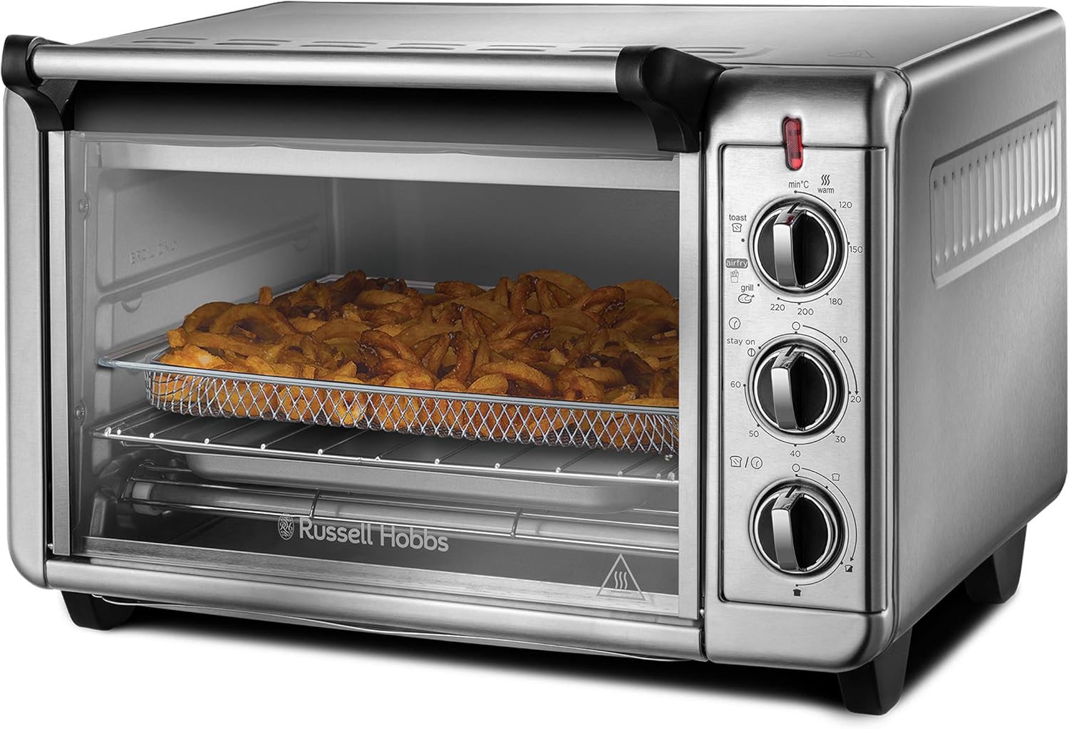 Russell Hobbs Minibackofen Express Airfry 5-in-1: Heißluftfritteuse, Backofen, Grill, Toaster, Warmhaltefunktion (22,8l, Pizza Ø 30cm, +Frittierkorb+Backblech+Grillrost) Umluft Heißluft Ofen 26095-56