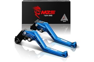 MZS Blue Motorcycle Clutch Brake Levers Short Adjustable CNC Compatible with YZF R3 2015-2025 / YZF R25 2015-2025 / MT03 2016-2025 / MT25 2016-2025