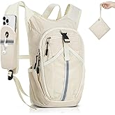 TUIKEN Small Hiking Backpack 10L- Lightweight Packable Foldable Backpack for Travel Camping Outdoor Commute, Compact Rucksack for Women Men(Beige)