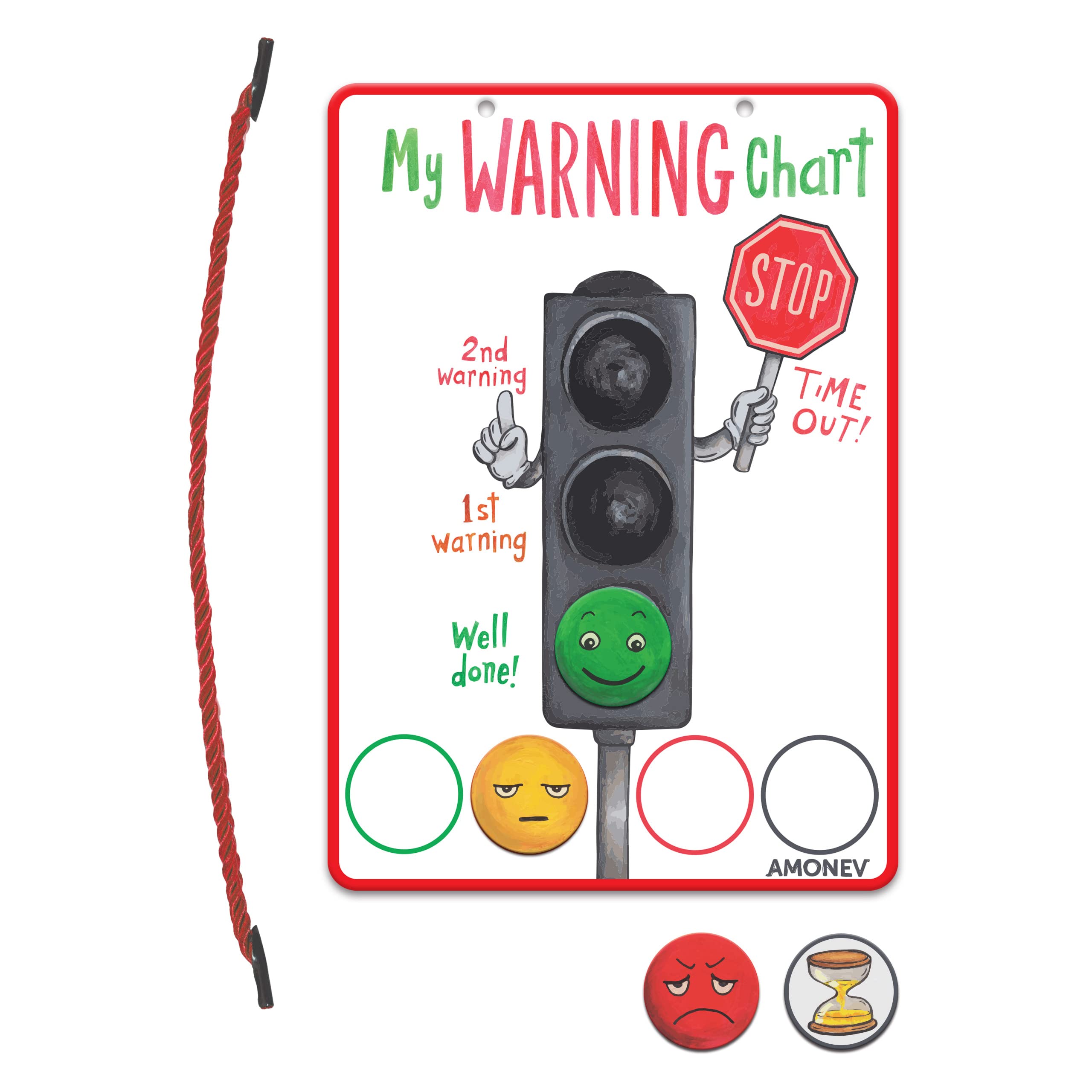 Traffic light Magnetic Warning Chart great for children and any child with Speech Delay Non Verbal Children with Autism or Special Needs