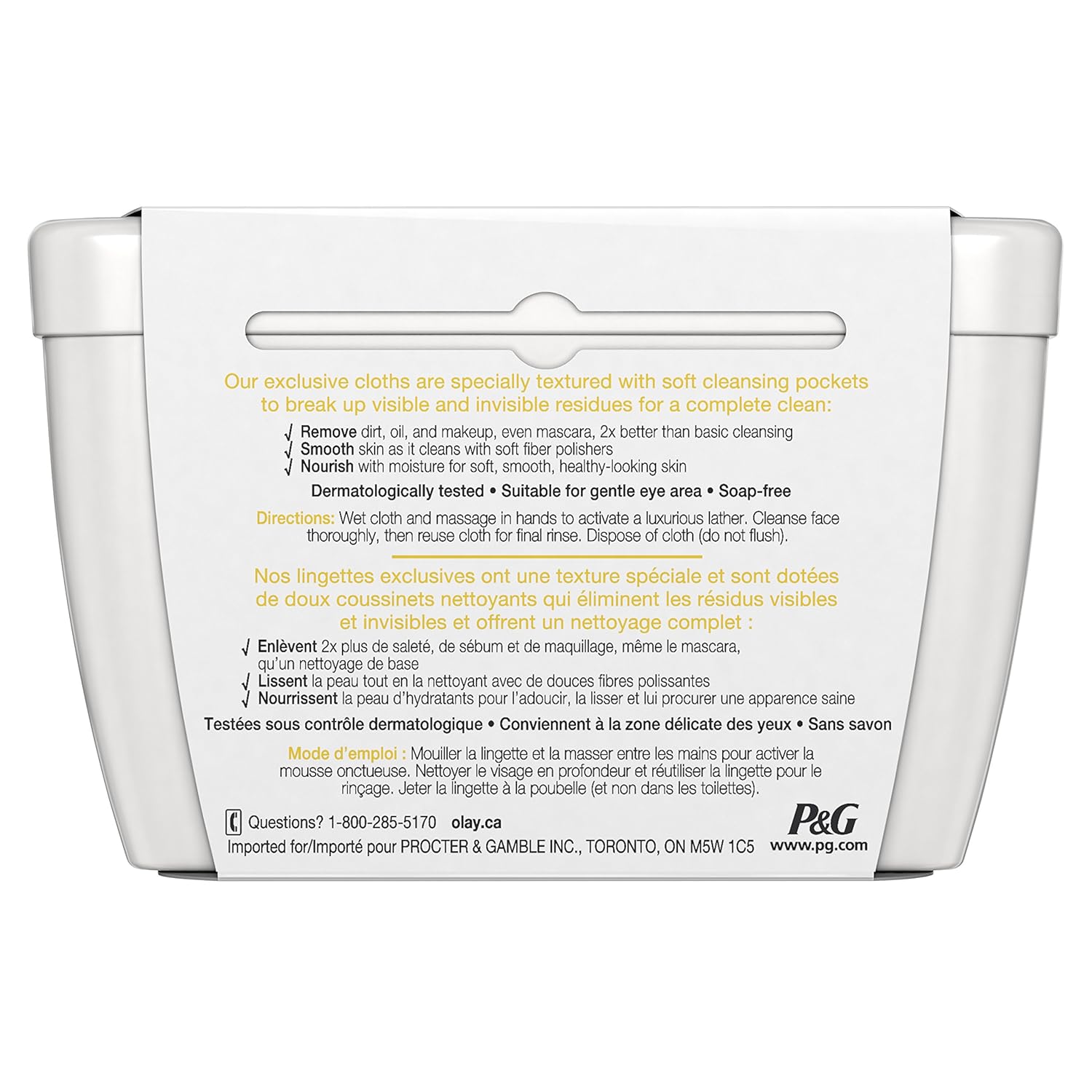 Olay Daily Facial Nourishing Cleansing Cloths Tub with Shea Butter Makeup Remover, 33 ct: Beauty