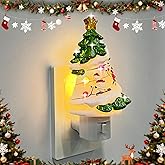 Snow Lamp Winter Games Night Light Plug into Wall, Valentines Day Gifts for Him & Her, NightLight Plug in with Snowman & Santa for Kids Birthday Decoration, Night Lights Lamp as Home Deco (Skiing)