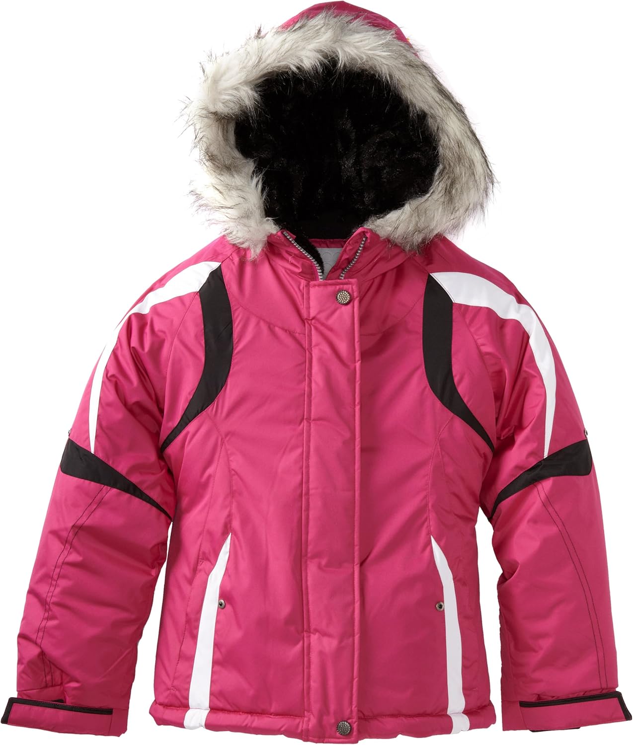 London Fog Big Girls' Hooded Jacket With Headphones, Pink
