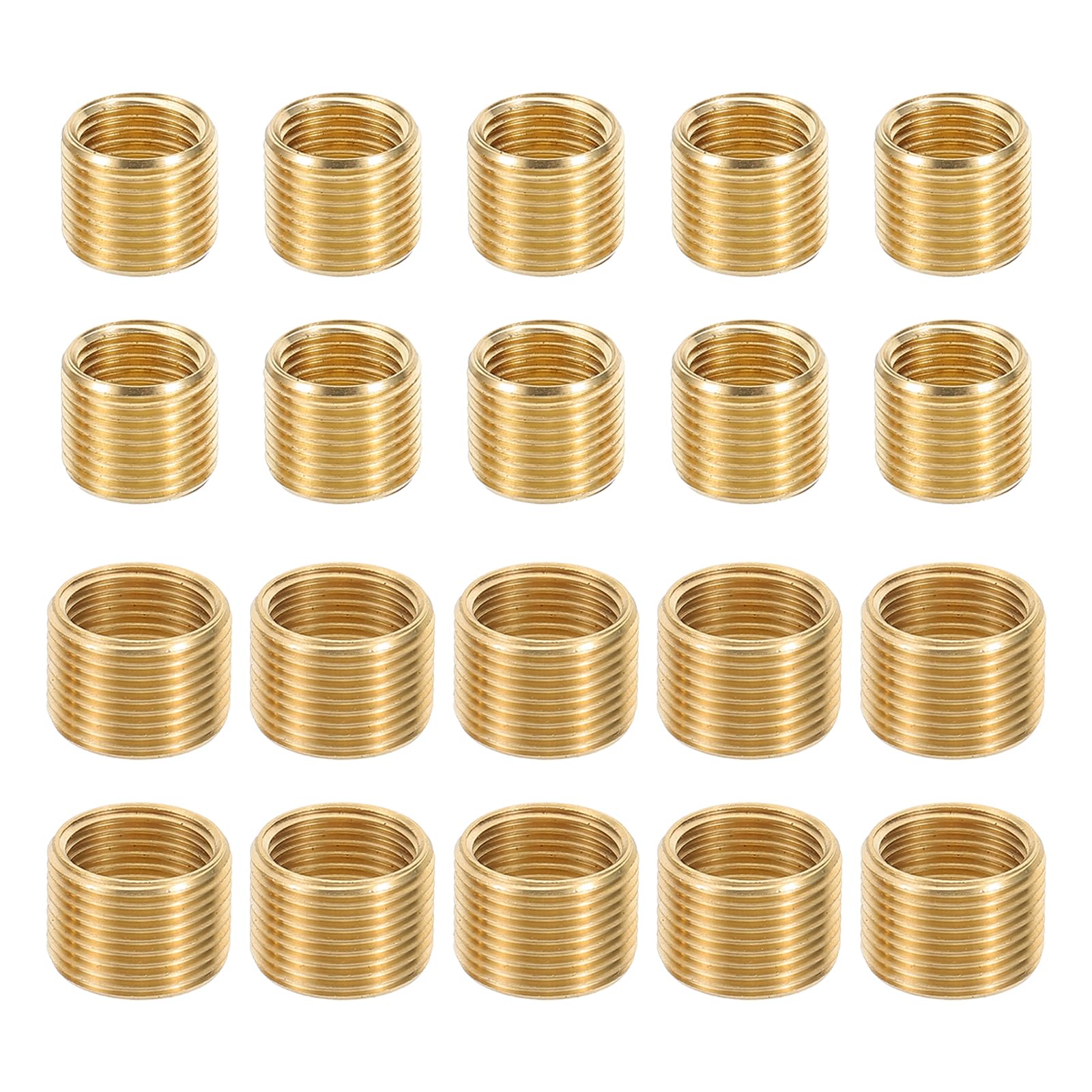 PATIKIL M14xM12x10mm M12xM10x10mm Thread Reducing Nuts Insert, 20pcs Male to Female Fine Thread Adapter Repair Insert Pipe Fitting Screw Reducer, 1mm Pitch