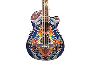 Lindo Sahara Electro Acoustic Bass Guitar (Short Scale 30") | Nautical Star 12th Fret Inlay - Graphic Art Finish