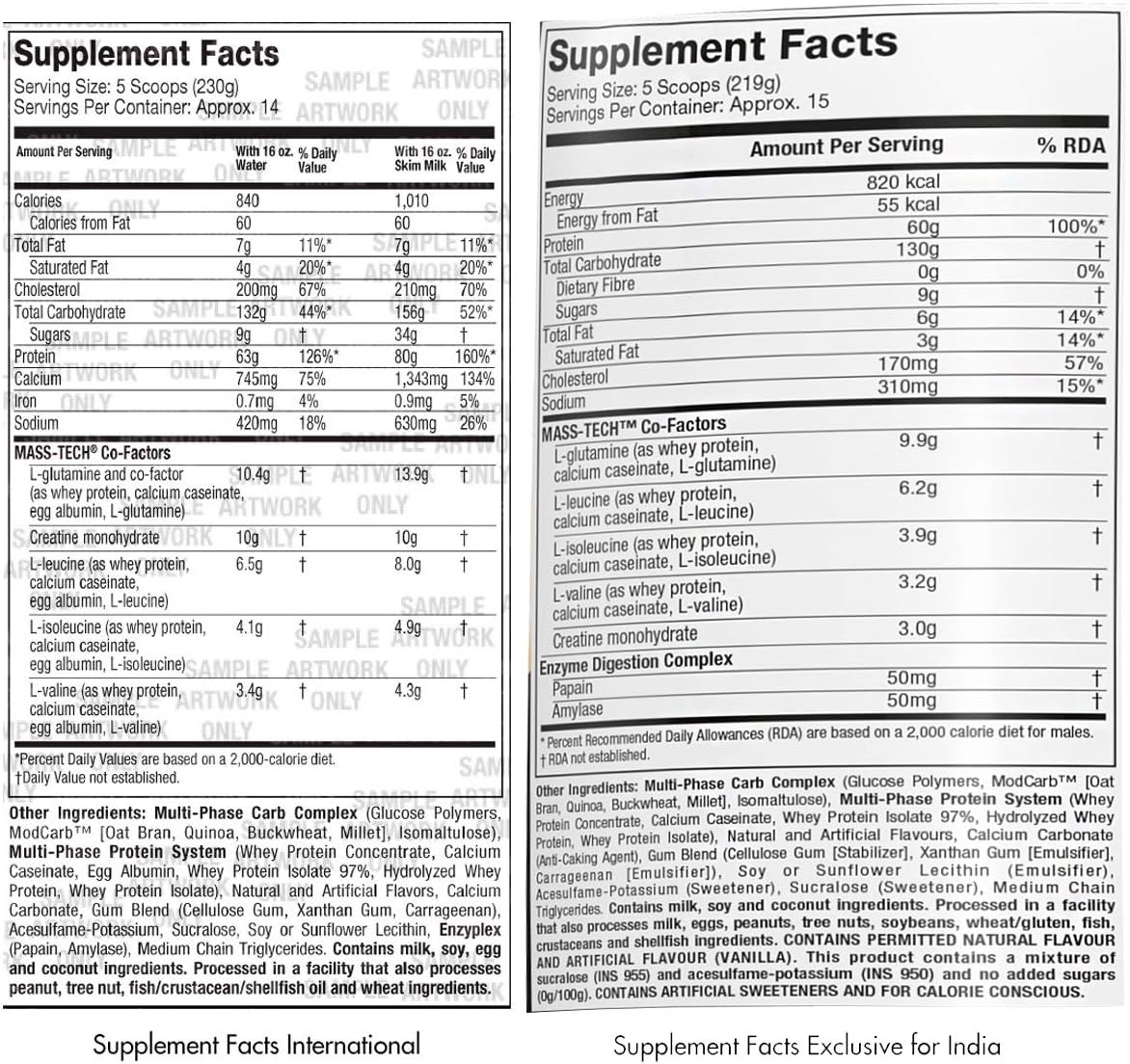 MuscleTech Mass Tech, Scientifically Superior Weight Gain Formula, Vanilla, 7 lbs (3.18kg): Health & Personal Care