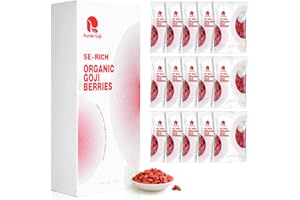 RUNDE GOJI Organic Dried Goji Berries, 8.9oz/250g(25 Pack) USDA Vegan Wolfberrie, Dried Berries Perfect for Goji Berry Powder, Tea, Smoothies, Baking and Snacks, Goji Berries Dried– No Additives-100% Natural