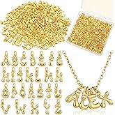 Tondiamo 52 Pcs 18 K Gold Bubbled A- Z Alphabet Letter Charms Initial Pendant Letters for Jewelry Making 3D Bubble Slide Glitter Trendy Chunky Charms Women DIY Bracelet Necklace Earrings