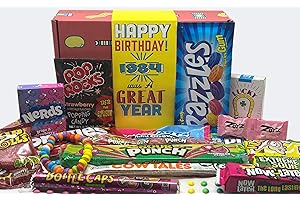 RETRO CANDY YUM ~ 1984 40th Birthday Nostalgic Candy Gift Basket Box 80s Assortment from Childhood for 40 Year Old Woman or Man Born 1984 JR