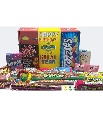 Amazon.com : RETRO CANDY YUM ~ 1984 42nd Birthday Gift Box of