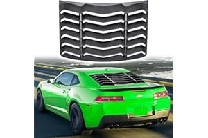 E-COWLBOY Rear Window Louver for Chevrolet Chevy Camaro 2010 2011 2012 2013 2014 2015 Windshield Sun Shade Cover Vent GT Lambo Style Custom Fit All Weather ABS (Matte Black)