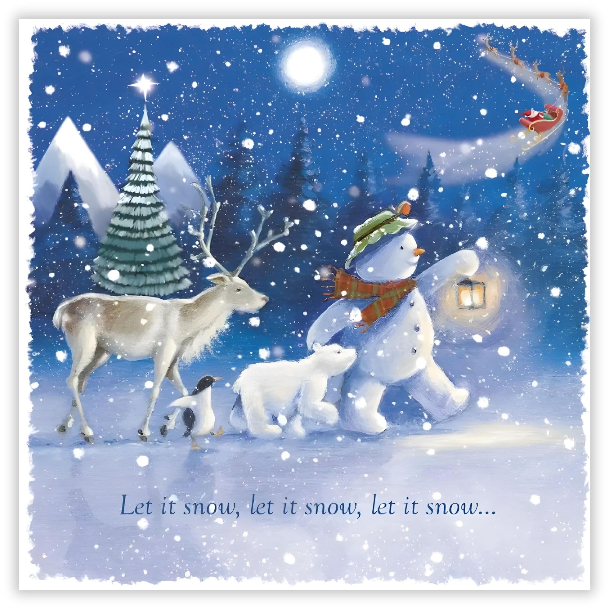 GBCC Charity Christmas Cards Pack of 10 - Charity Christmas Cards with Snowman and Winter Animals Design - Eco-Friendly Xmas Cards Multipack with Envelopes
