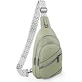 TANTOMI Sling Bag Crossbody Bags for Women Leather Cross Body Bag Trendy Fanny Pack Chest Travel Purse with Adjustable Strap