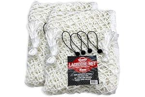 Velocity Heavy Duty Black & White Lacrosse Net - Fits 6’x6’x7’ Goals - Weatherproof, UV Resistant 1000D High-Strength Polyester - Comes with 100+ Feet of Lacing Cord and 4 Quick Ties