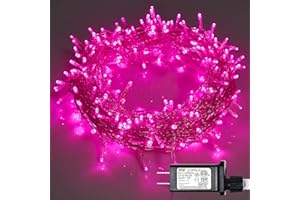 ILLUMINEW 300 Led Pink String Lights Outdoor Waterproof Christmas Decorations, 108 Ft Pink Valentine Day Lights for Bedroom, 8 Modes Plug in Fairy Lights for Outside, Pink Room Decor