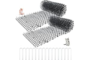 2 Pack Cat Scat Spike Mat, Outdoor Cat Deterrent Mat with Spikes,Prickle Strips Indoor Dog Digging Deterrent Anti Cats Networ