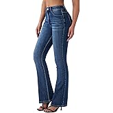 roswear Women's Trendy Stretchy Flare Jeans Mid Rise Bootcut Curvy Denim Pants