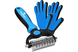 PureNest Living Co. 2-in-1 Premium Pet Grooming Brush & Bonus Deshedding Gloves Set for Dogs & Cats – Dual-Sided Dematting Co