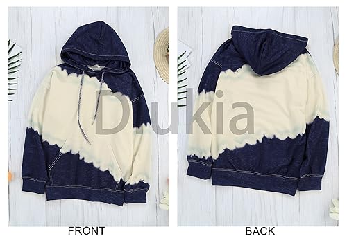 Diukia Women's Plus Size Loose Tie Dye Print Long Sleeve Pocket