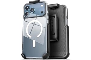 Encased Compatible with iPhone 17 Pro Max Belt Case with Phone Holster Clip, Compatible with MagSafe (Crystal Clear)