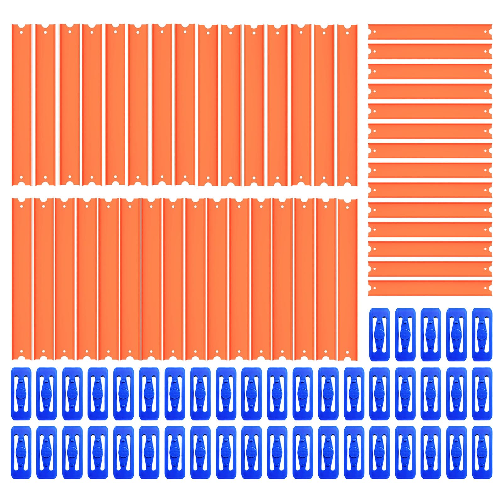 Photo 1 of K TOMOTO 40FT Replacement Track Set Builder Pieces, Compatible for Hot Wheels Cars, 86-Piece Straight Track Set, Connectors Included, 40 Feet of Track