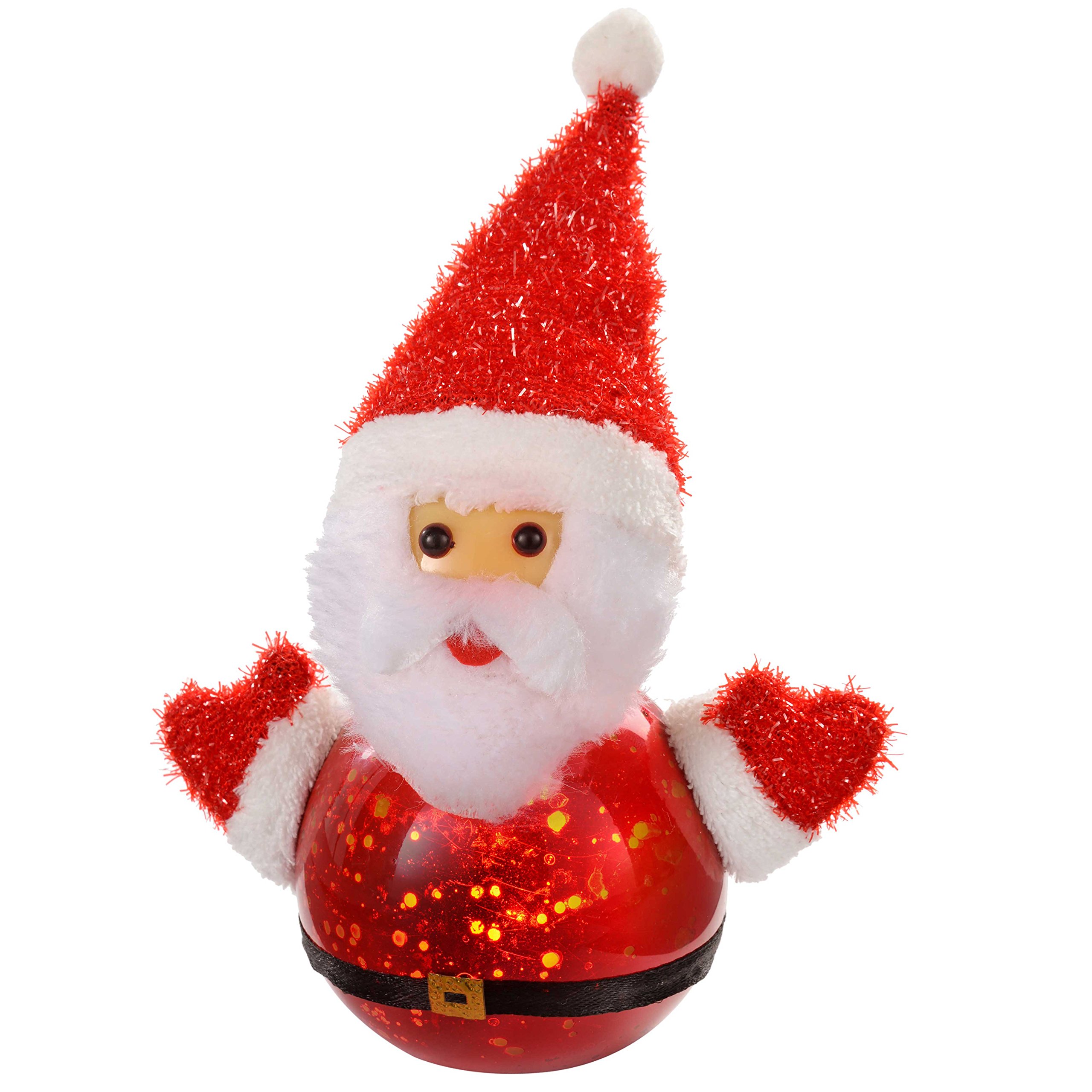 WeRChristmas Santa with Colour Changing LED Body Christmas Decoration, 15 cm - Multi-Colour