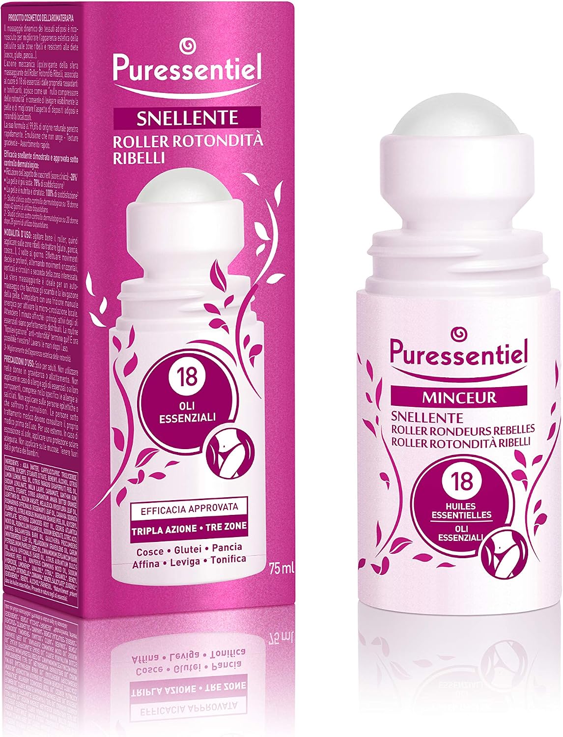 Puressentiel, Slimming Roller, Rebel Rounders, with 18 Essential Oils, Clinically Proven Effectiveness, Smoothing Action