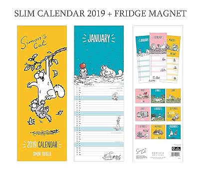Simon s CAT - Calendario 2019 + imán para nevera en blanco ...