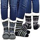 Teehee Womens Soft Premium Thermal Double Layer Crew Socks 3-Pack (Deer)