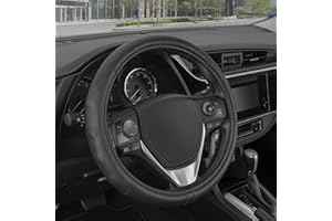 Motor Trend GripDrive Pro Synthetic Leather Auto Car Steering Wheel Cover Black Comfort Grip - Small 13.5 to 14.5 inch, Model:SW-761-BK-S__AM