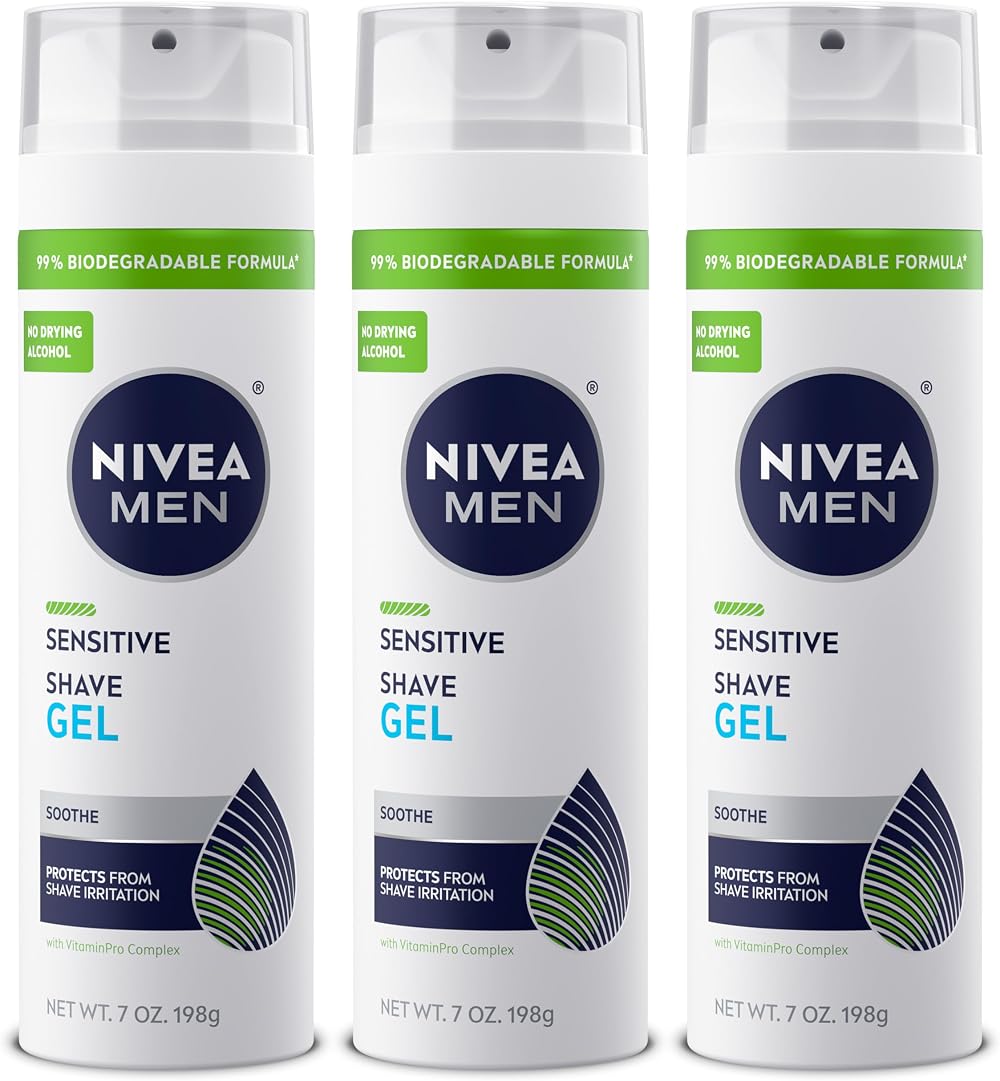 NIVEA MEN Sensitive Shaving Gel 7 oz Pack of 3