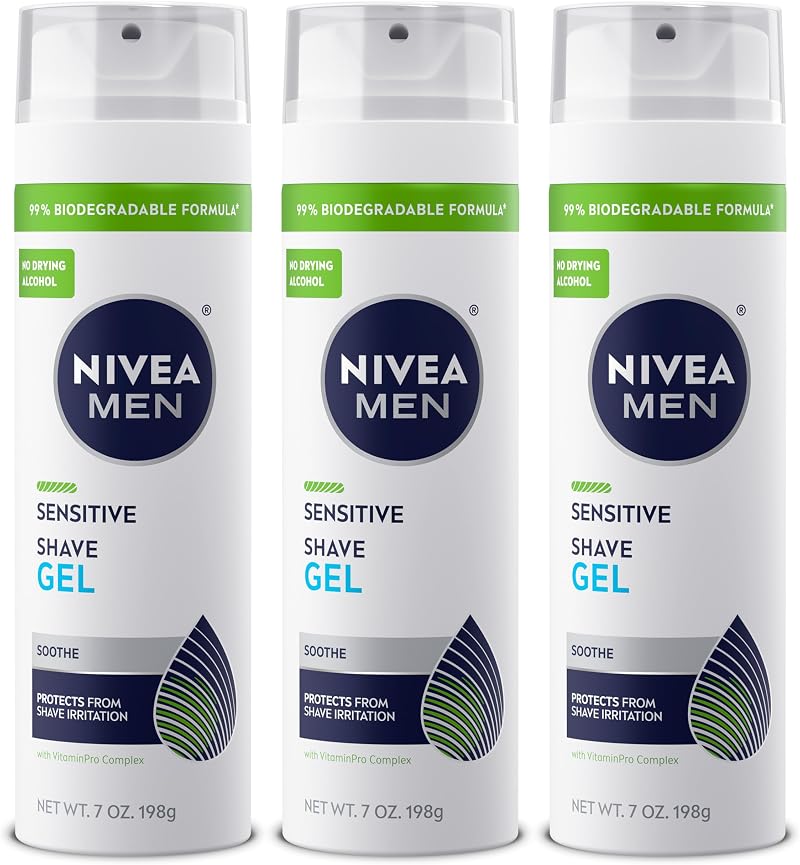NIVEA MEN Sensitive Shaving Gel 7 oz Pack of 3