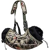 Warming Pouch, Hunting Camo Hand Muff Warmer Fanny Pack Water Resistant Windproof Insulated Waist Muffs Warmers Gloves, Durable Oxford Fleece for Hiking Camping