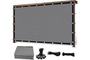 Sunocity 8'X 10' 90% Sun Shade Cloth Outdoor Patio Light Grey Pergola Shades Cover Privacy Screen UV Block Porch Screens Canopy for Patio Outside Outdoor