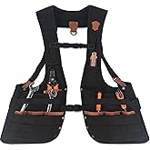 WELKINLAND Top-G Leather Tool Vest for Men - Electrician, Construction & Carpenters with Multiple Pockets
