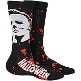 Bioworld Halloween Men's Michael Myers Blood Scary Horror Movie Crew Socks