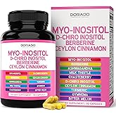 Myo-Inositol &amp; D-Chiro Inositol Supplement For Women (90 Capsules, 40:1 Ratio Myo Inositol) Hormone Balance for Women - 10 in 1 Formula - Third Party Tested, Vegan Safe &amp; USA Made - (90 Count)