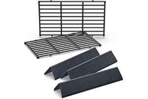 QuliMetal 7637 7635 Grill Replacements for Weber Spirit E210, E220, S210, S215, Spirit 200 & GS4 Spirit II E210, Spirit II E220 Series with Front-Mounted Control, 15.3" Flavorizer Bars & 17.5" Grates