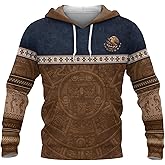 GritSon Aztec Hoodie Men, Mexican Hoodies For Men, Mexico Hoodie, Mens Aztec Hoodies