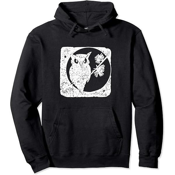 White_OwL♡ Amazon.com: White Owl Drawing Print Zip Hoodie : Clothing