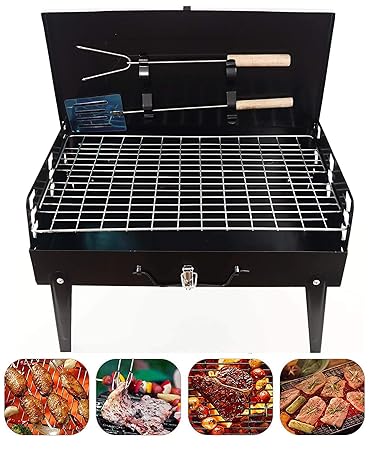 Kumaka Portable Charcoal BBQ Briefcase Style Folding Barbecue Grill Toaster Barbecue for Indoor and Outdoor use