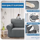 XINEAGE 3 Seater Stretch Jacquard Sofa Cover Light Gray 1 Piece Universal view 4