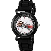 Disney Pixar Cars Lightning McQueen Watch for Kids 3-5, Cars Watch for Boys, Analog Watches, Lightning McQueen Toys Boys, Kids, Black Bezel and Black Strap