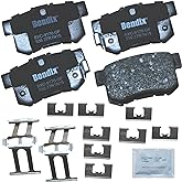 Bendix Priority1 CFC536 Ceramic Rear Brake Pads for Select Models Acura CL, Legend, RDX, RL, TL, Honda Accord, Civic, CR-V, Element, Odyssey, Isuzu Oasis