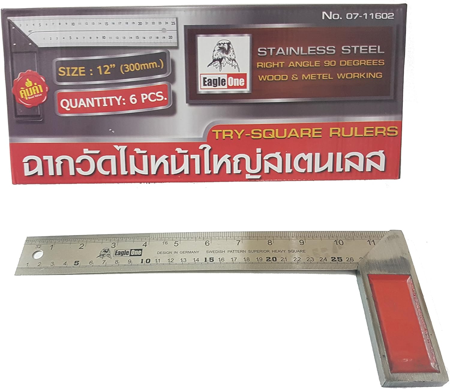 Prasertsteel TRY-SQUARE Rulers Products Engineering Corporation 12-inch ...