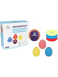 Freegrace Hand Grip Strengthening Stress Relief Squeeze Balls/Squishy Ball Bundle - 7 pcs Hand Exercise & Therapy Set - Great For Kids, Adults & Elders - Physical Rehabilitation & Grip Strengthener