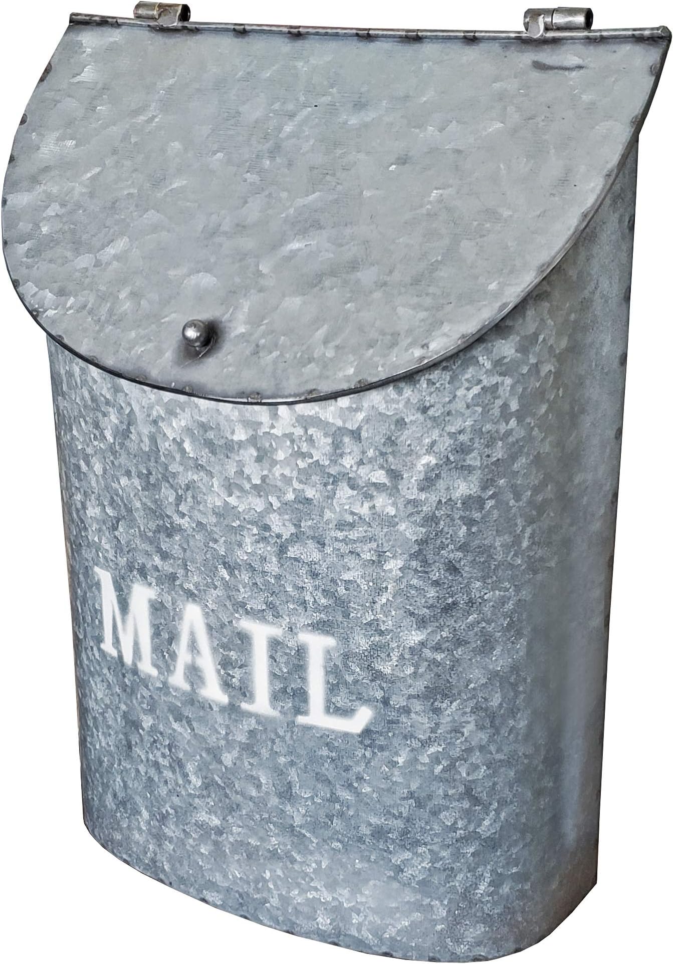 NACH Rothko Rustic Galvanized Metal Mailbox, Gold Wall Mount Mailboxes for Outside, Maximum Rust Protection Large Mailbox, Mail Holder, Parcel Holder, Hardware Included, FZ-M1003