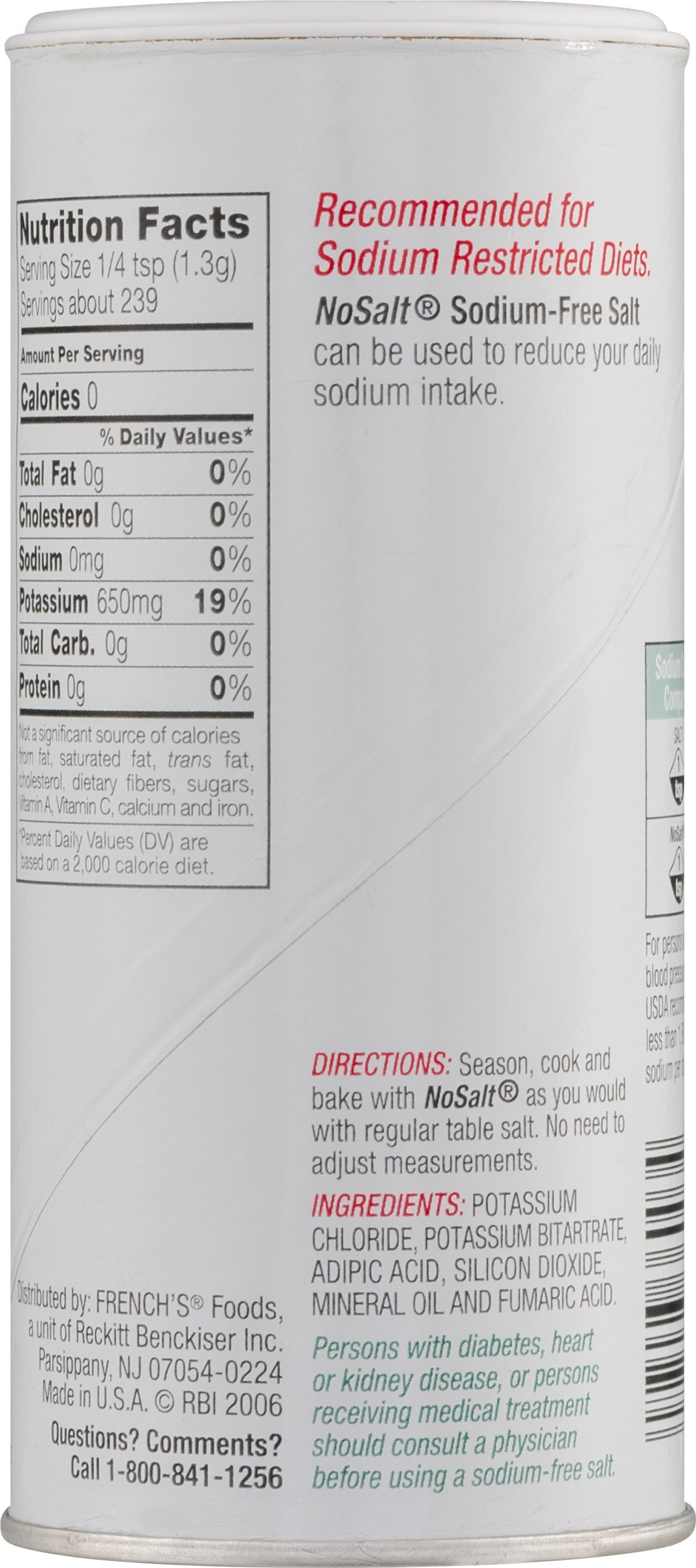 NoSalt Original SodiumFree Salt Alternative, 11 oz Buy Online in UAE