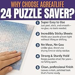 AGREATLIFE 24 Adhesive Puzzle Saver Sheets